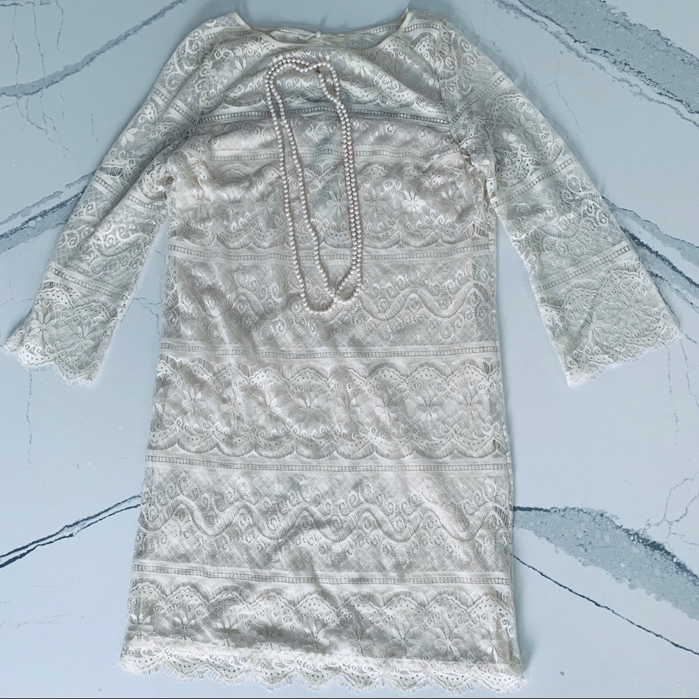 Max Studio Lace Long Sleeve Mini Dress S NWT - Picture 6 of 9